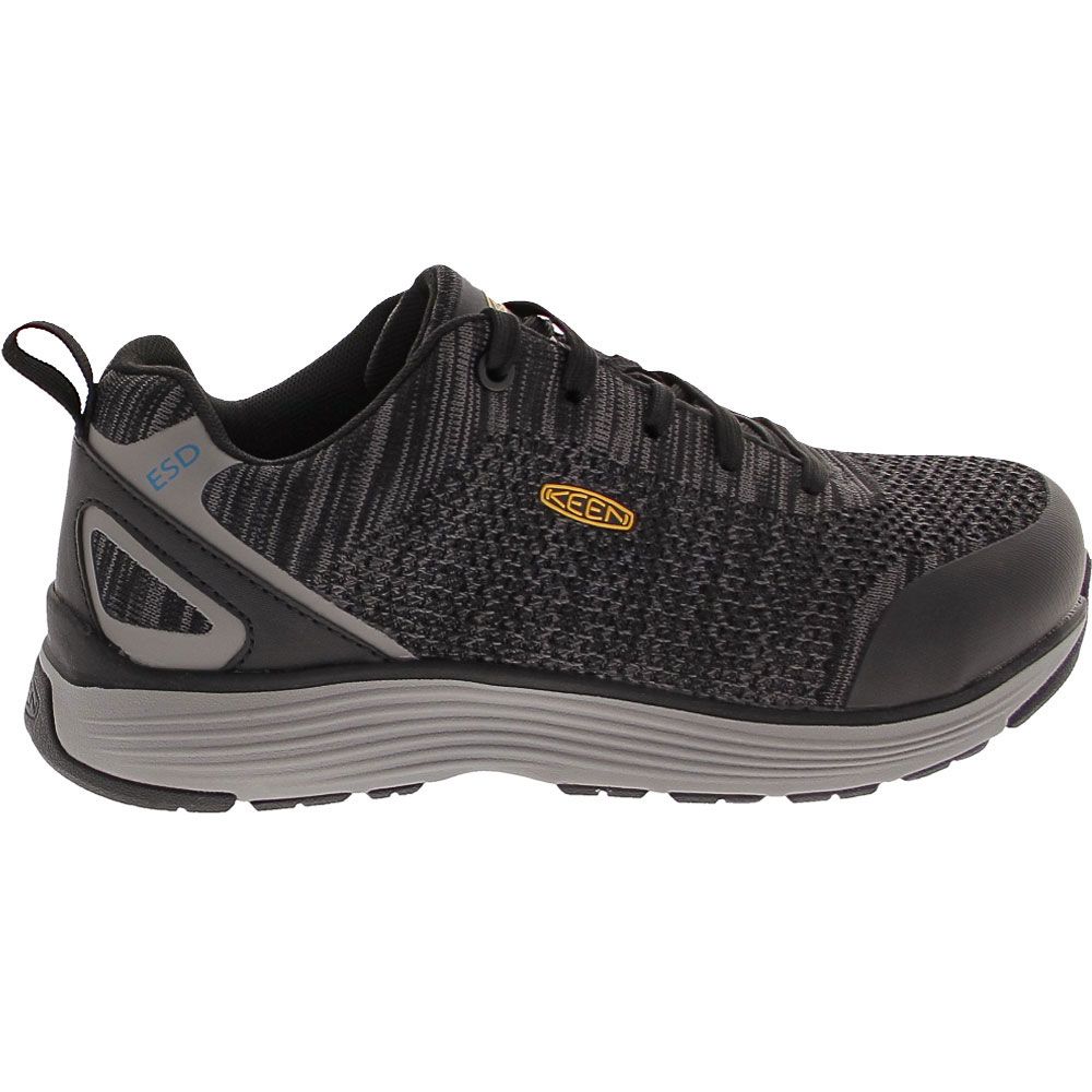 KEEN Utility Sparta Low Esd Safety Toe Work Shoes - Womens Black Grey Flannel Side View