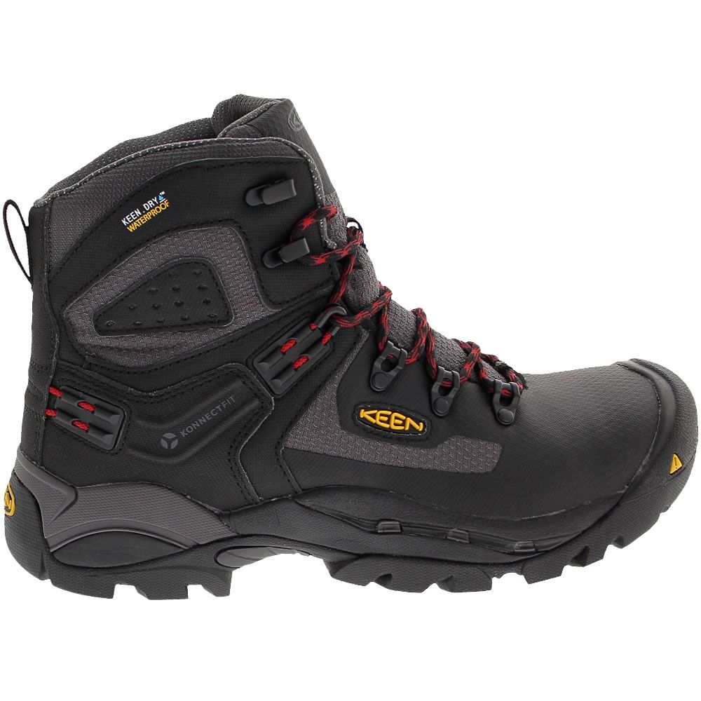 KEEN Utility St Paul Mid Safety Toe Work Boots - Mens Magnet Black Side View