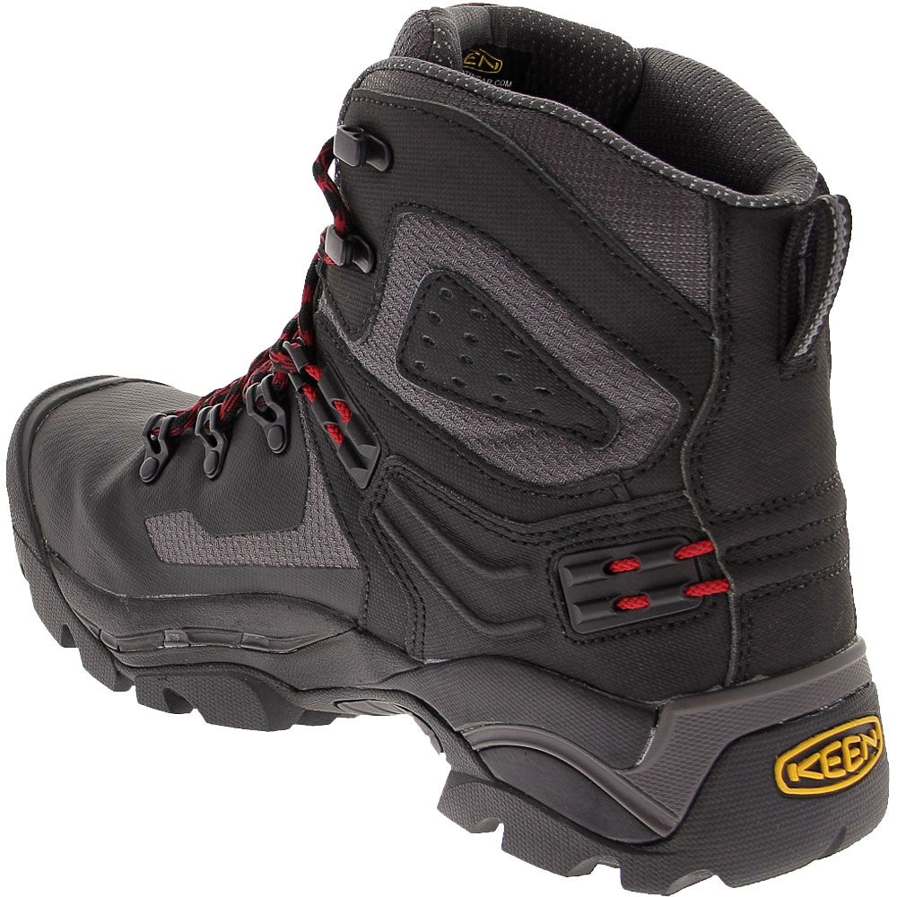 KEEN Utility St Paul Mid Safety Toe Work Boots - Mens Magnet Black Back View