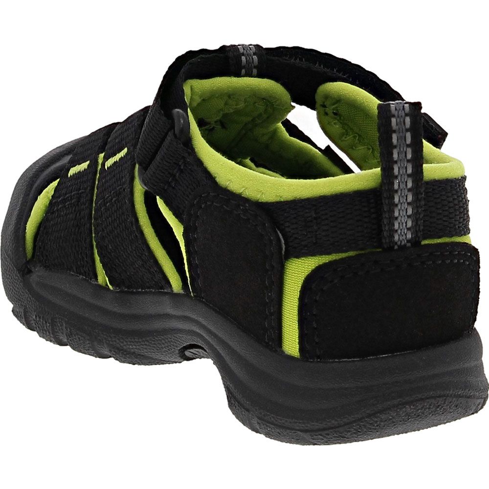 KEEN Newport H2 Sandals - Baby Toddler Black Lime Green Back View