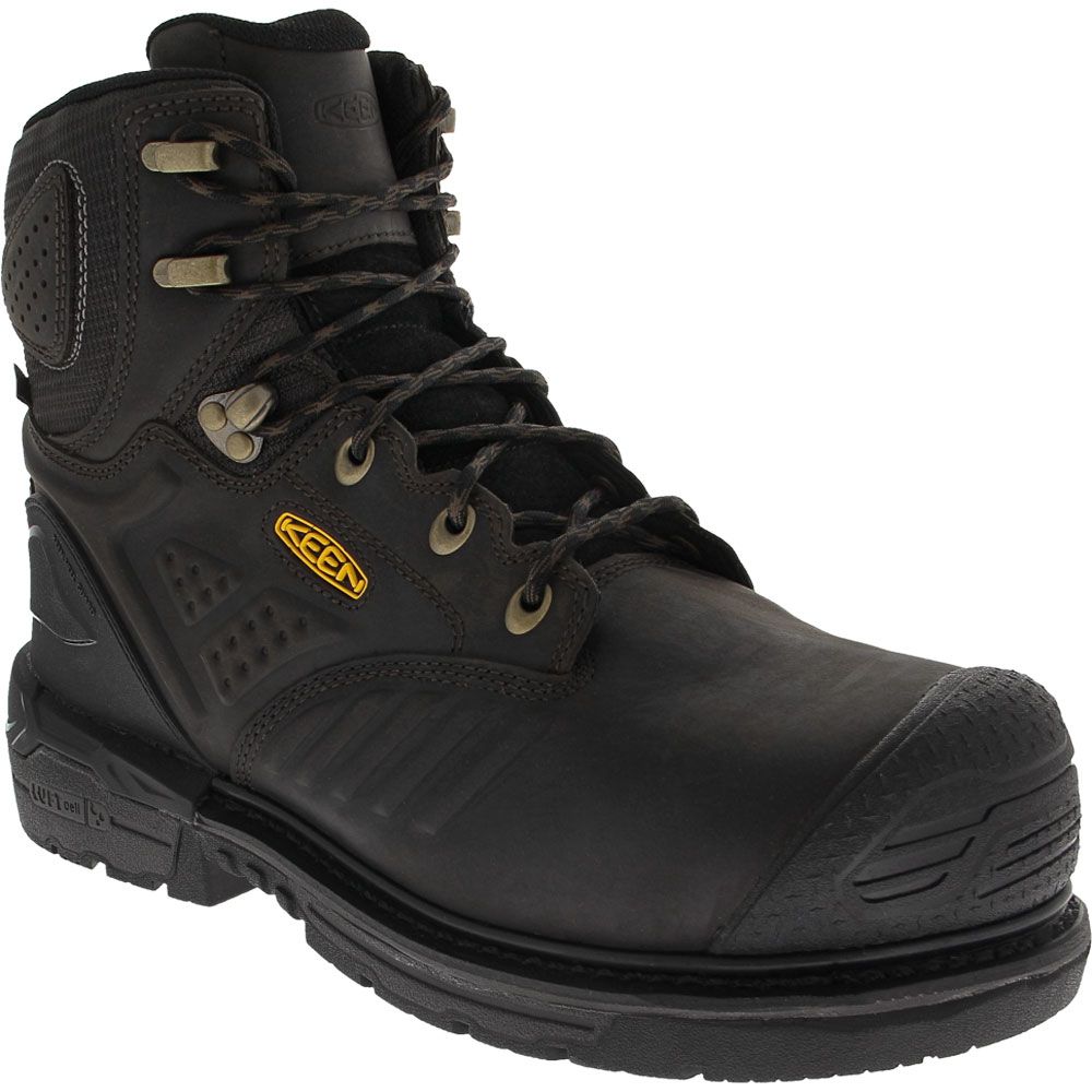 KEEN Utility Philadelphia Mid Safety Toe Work Boots - Mens Cascade Brown Black