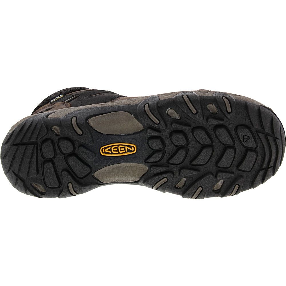 KEEN Steens Mid Waterproof Hiking Boots - Mens Canteen Black Sole View