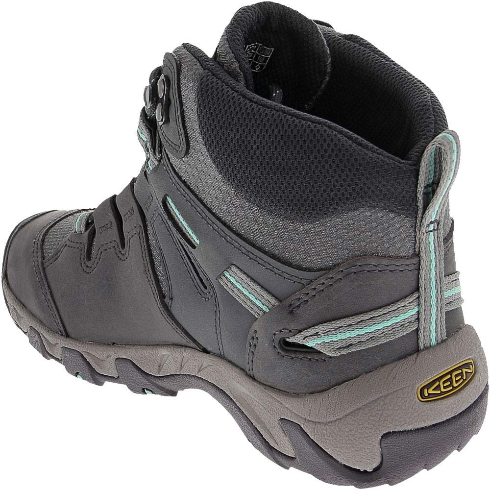 KEEN Steens Mid Wp Hiking Boots - Womens Steel Grey Ocean Wave Back View