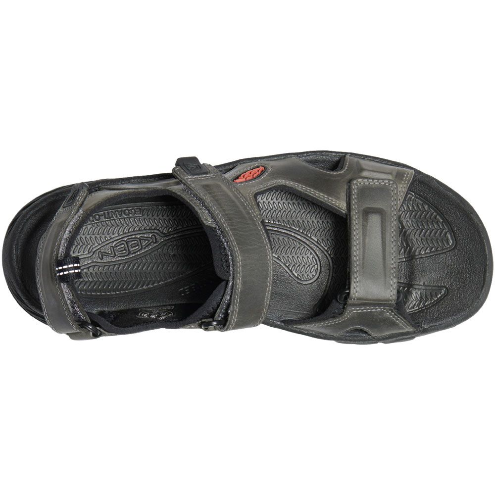 KEEN Targhee III Open Toe Outdoor Sandals - Mens Grey Black Back View