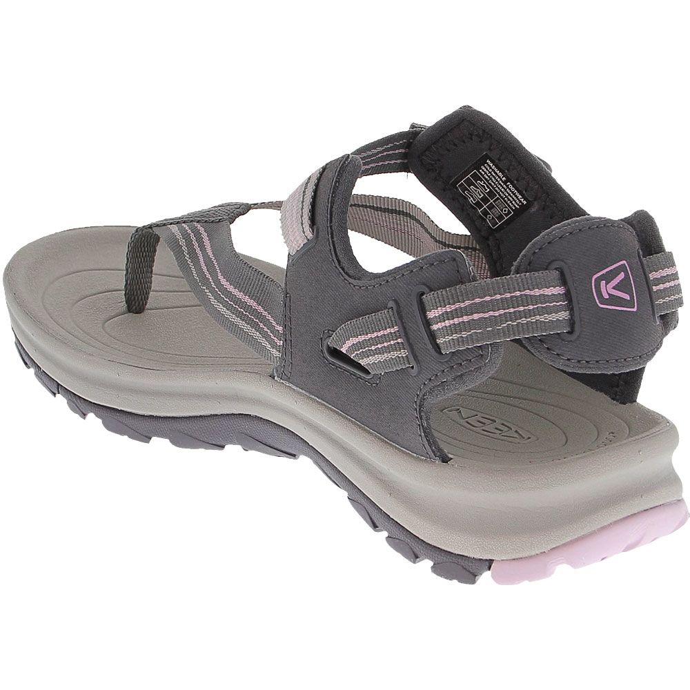 KEEN Terradora 2 Toe Outdoor Sandals - Womens Dark Grey Dawn Pink Back View