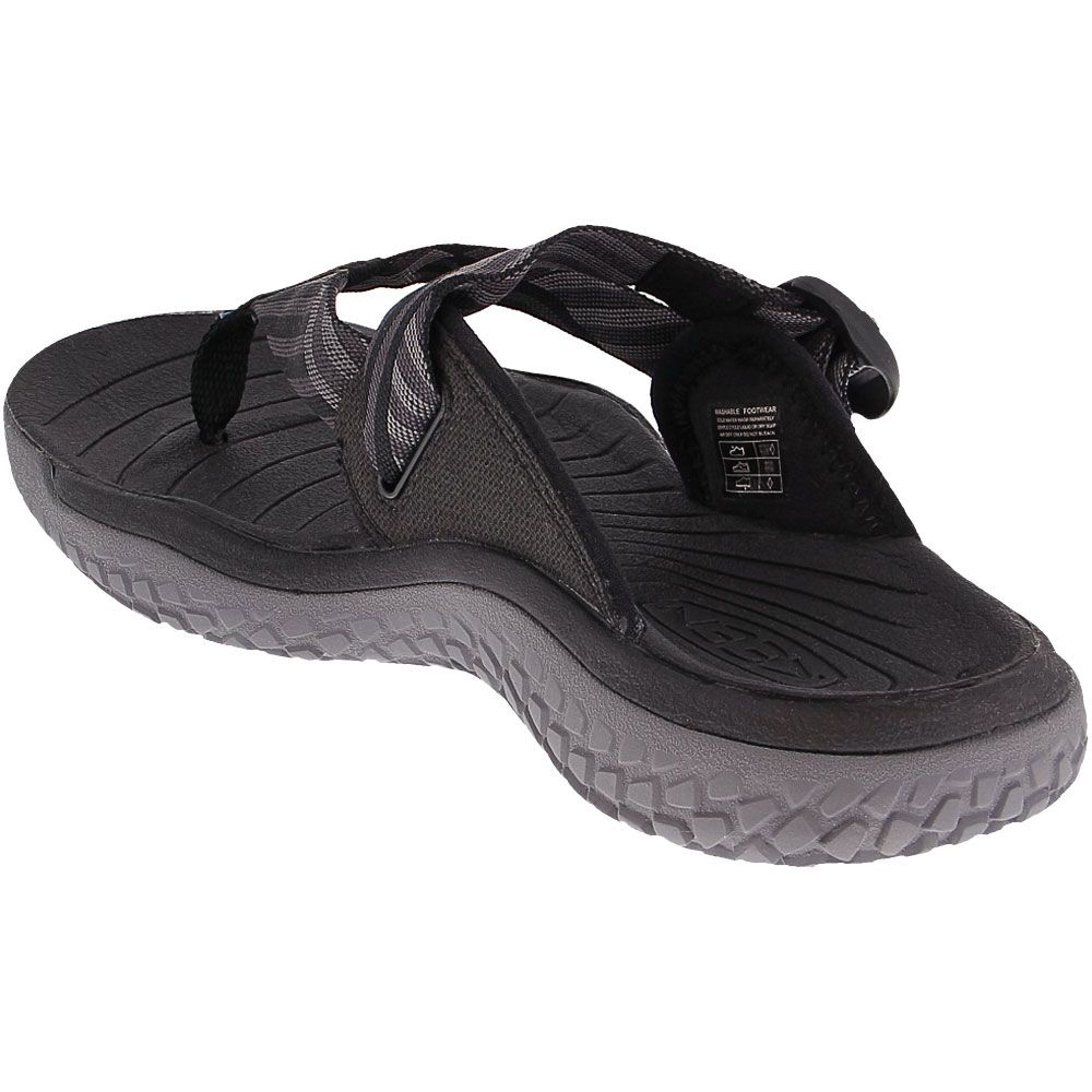 KEEN Solr Toe Post Water Sandals - Womens Black Steel Grey Back View
