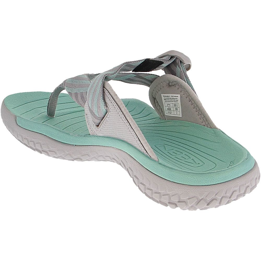 KEEN Solr Toe Post Water Sandals - Womens Light Gray Ocean Wave Back View