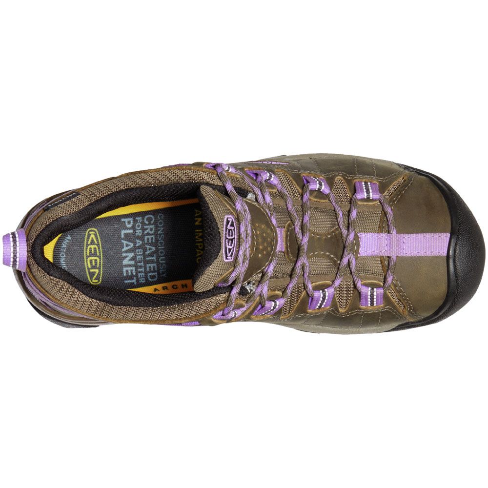 KEEN Targhee 2 Wp Waterproof Hiking Shoes - Womens Timberwolf English Lavender Back View
