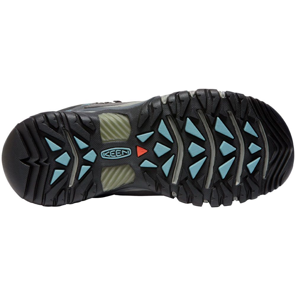 KEEN Targhee 3 Wp Mid Hiking Boots - Womens Magnet Atlantic Blue Sole View