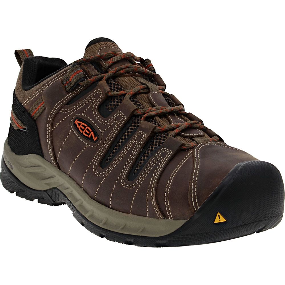 KEEN Utility Flint 2 Low Safety Toe Work Boots - Mens Shitake Rust