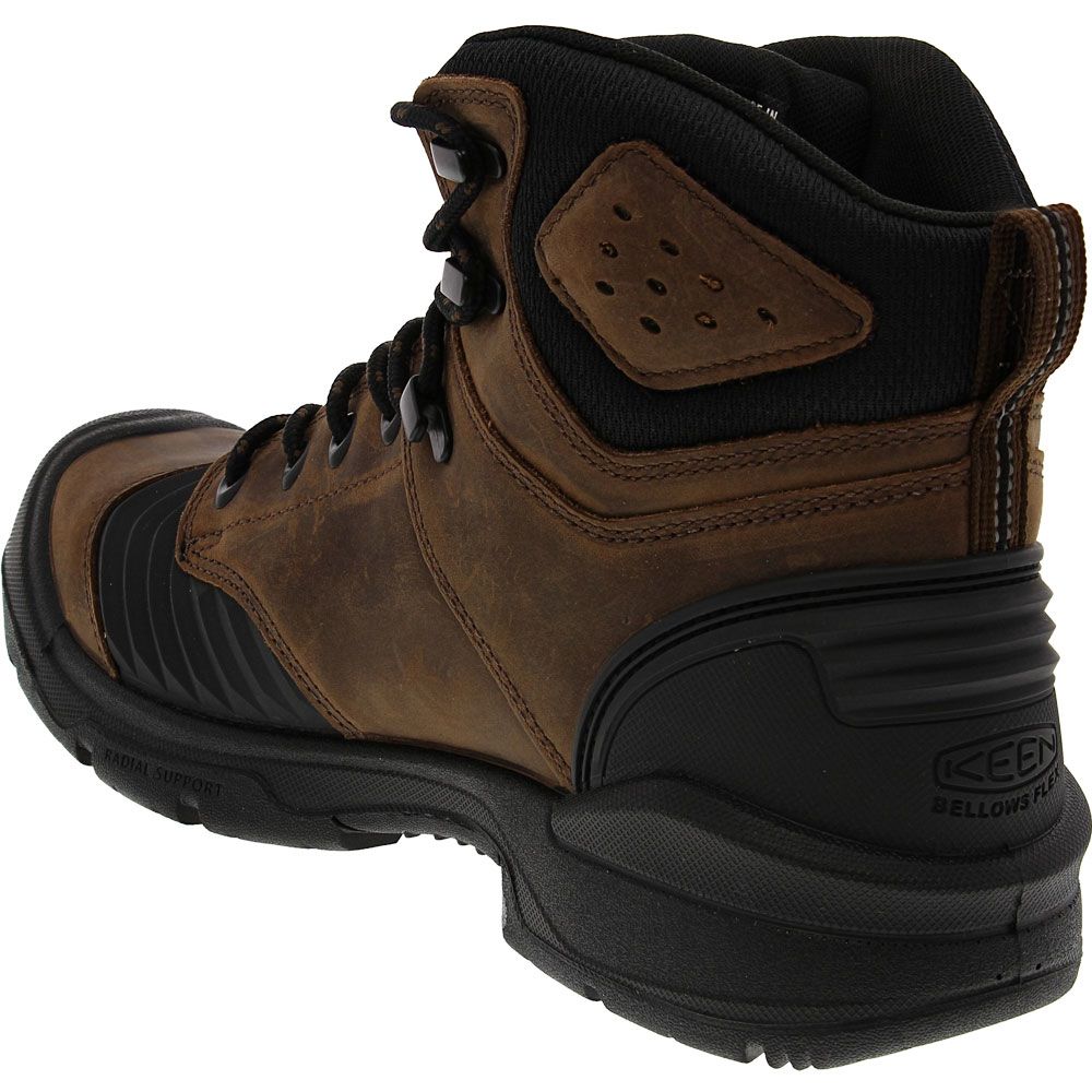 KEEN Utility Portland Composite Toe Work Boots - Mens Dark Earth Black Back View