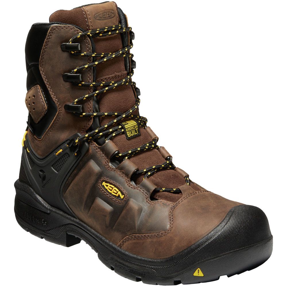 KEEN Utility Dover 8in Wp Ct Composite Toe Work Boots - Mens Dark Earth Black