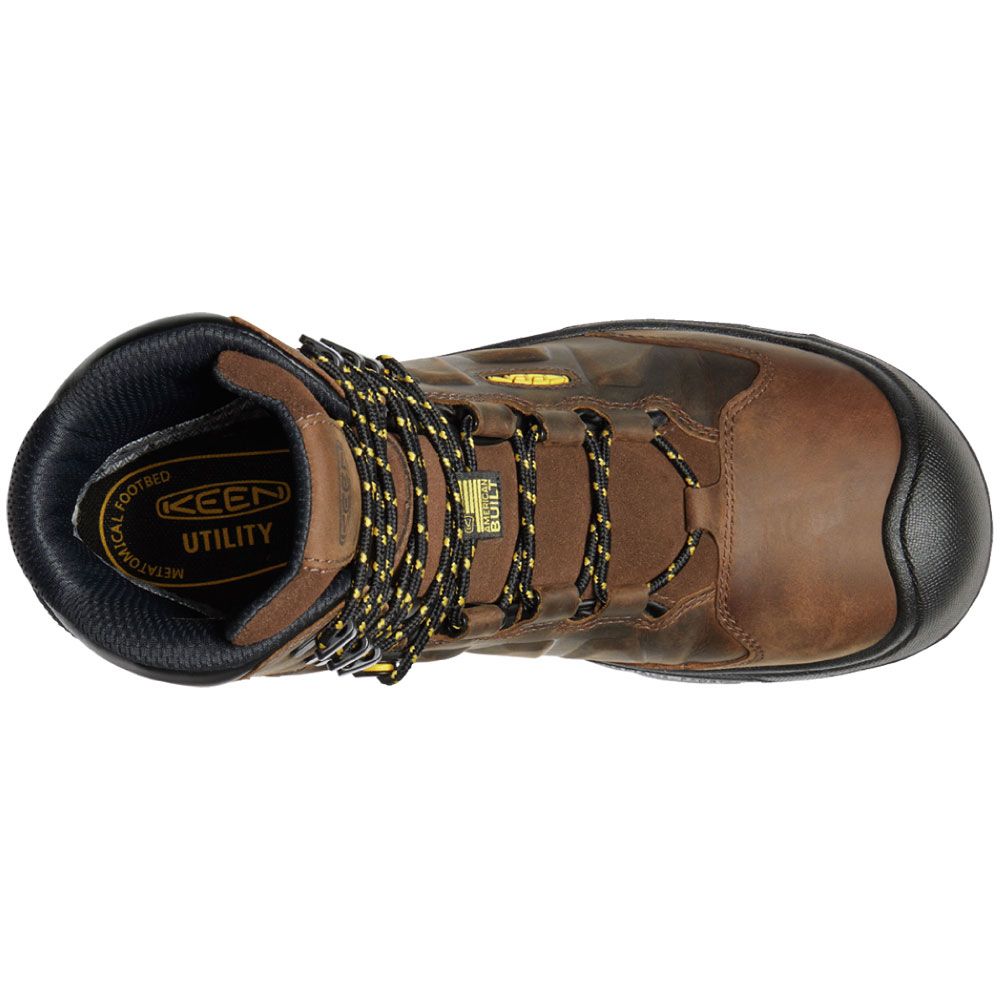 KEEN Utility Dover 8in Wp Ct Composite Toe Work Boots - Mens Dark Earth Black Back View