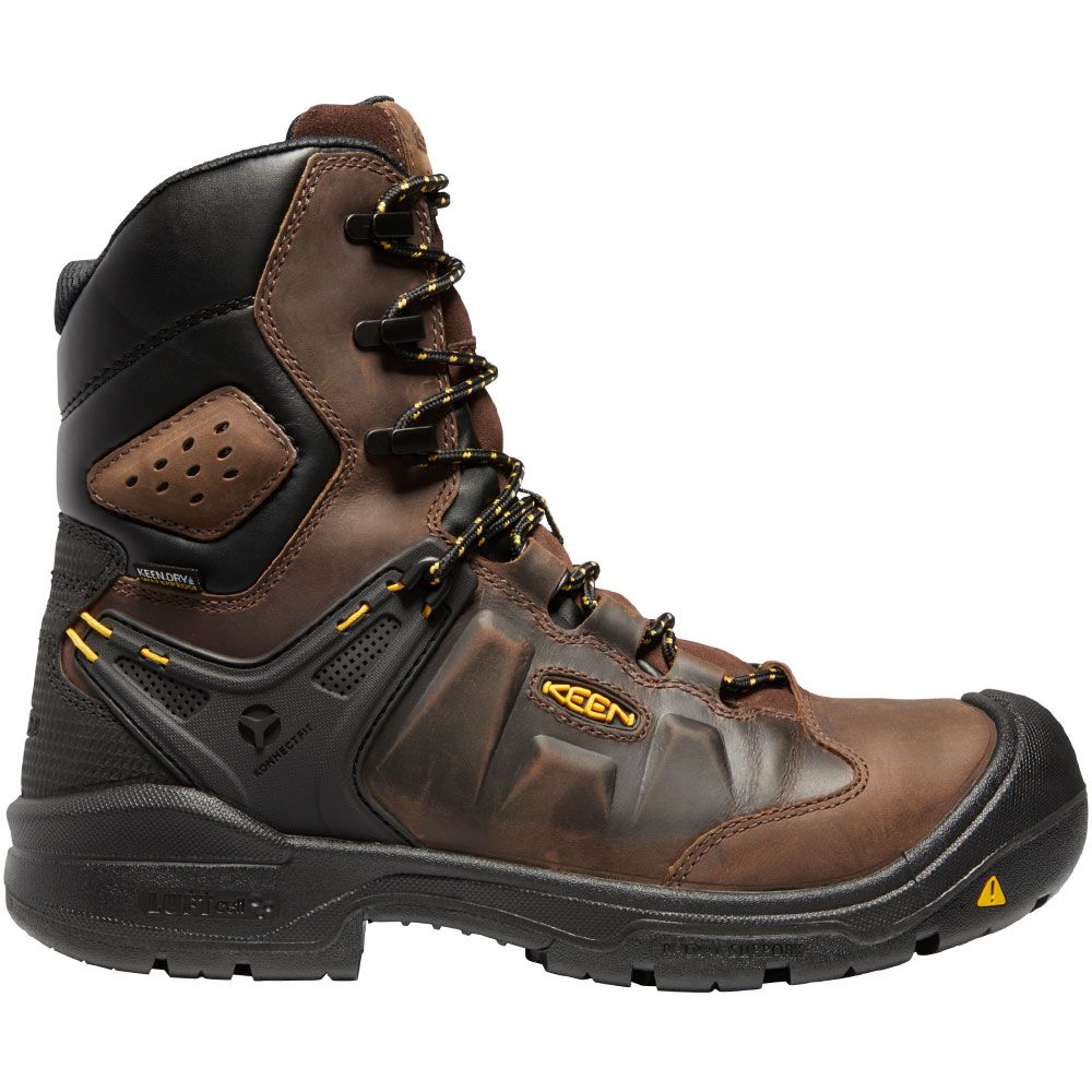 KEEN Dover 8in WP Insulated Composite Toe Mens Work Boots Dark Earth Black