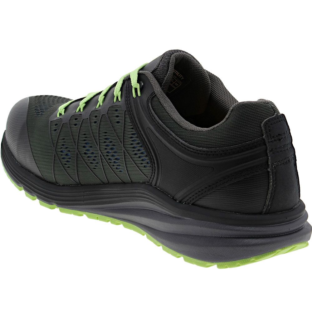 KEEN Utility Vista Energy Composite Toe Work Shoes - Mens Magnet Green Glow Back View