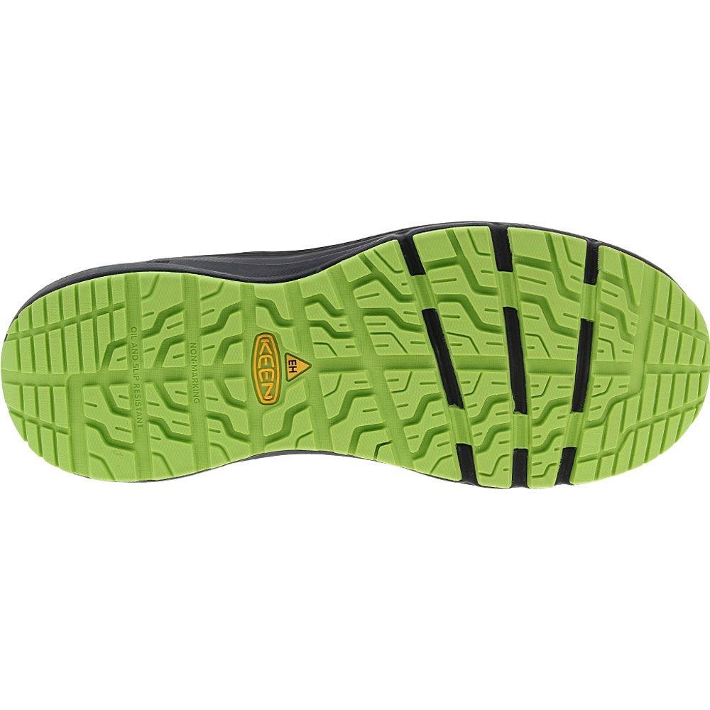 KEEN Utility Vista Energy Composite Toe Work Shoes - Mens Magnet Green Glow Sole View