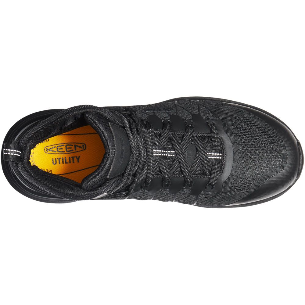 KEEN Utility Vista Mid Composite Toe Work Shoes - Mens Black Raven Back View