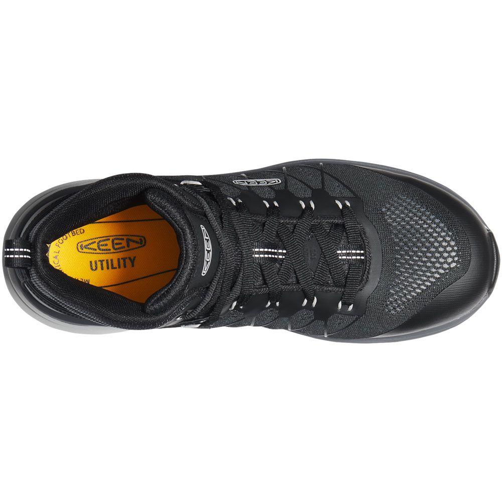 KEEN Utility Vista Mid Composite Toe Work Shoes - Mens Vapor Black Back View