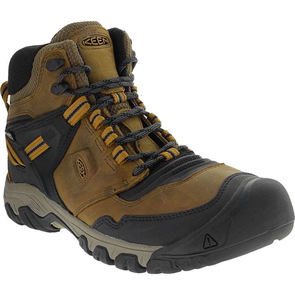 KEEN Ridge Flex Mid Wp Hiking Boots - Mens Bison Golden Brown