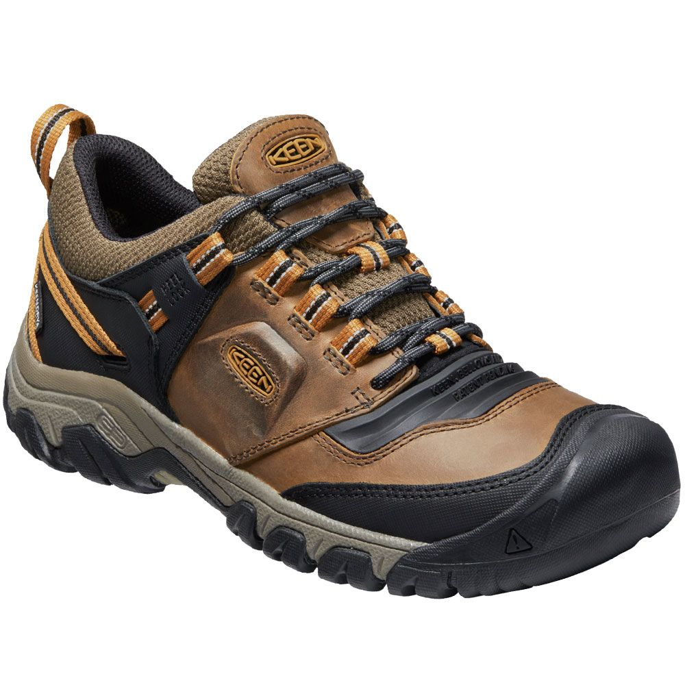 KEEN Ridge Flex Wp Hiking Shoes - Mens Bison Golden Brown