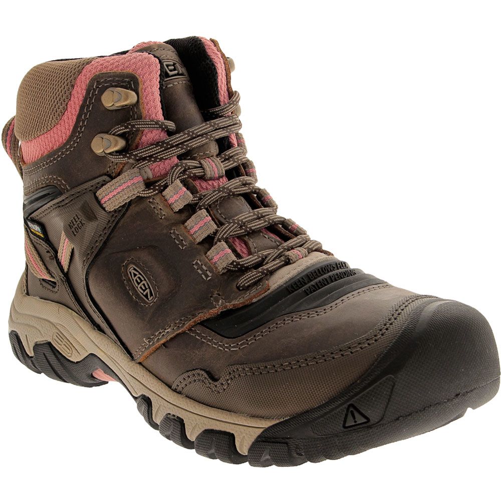 KEEN Ridge Flex Mid Wp Hiking Boots - Womens Timberwolf Brick Dust