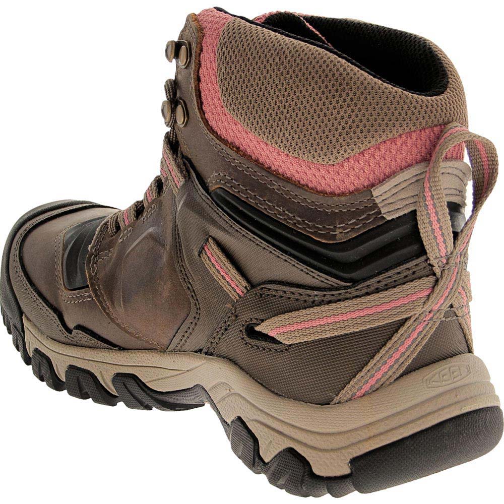 KEEN Ridge Flex Mid Wp Hiking Boots - Womens Timberwolf Brick Dust Back View