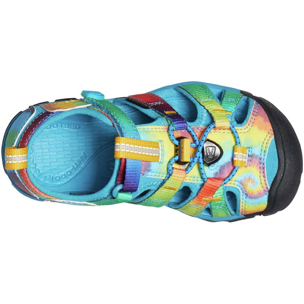 KEEN Seacamp 2 Cnx Outdoor Sandals - Little Kids Vivid Blue Original Tie Dye Back View