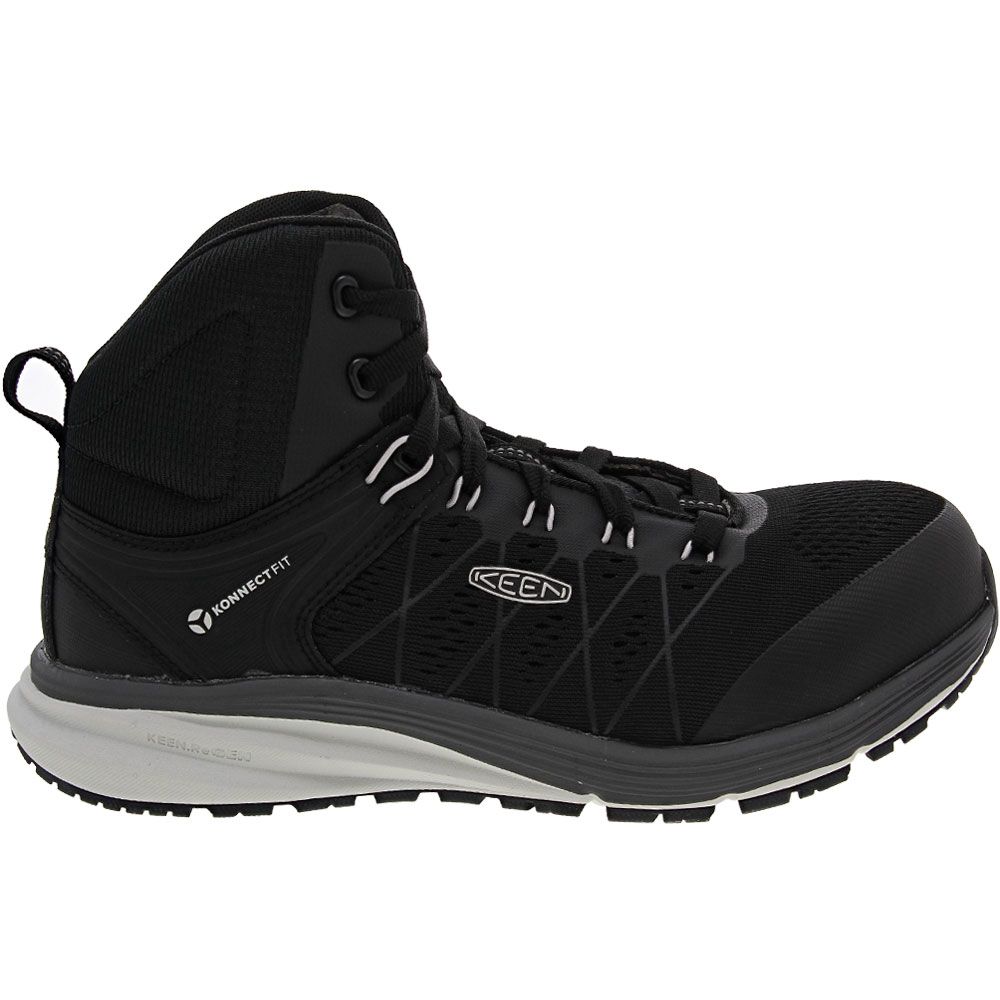 KEEN Utility Vista Energy Mid Safety Toe Work Shoes - Womens Vapor Black Side View