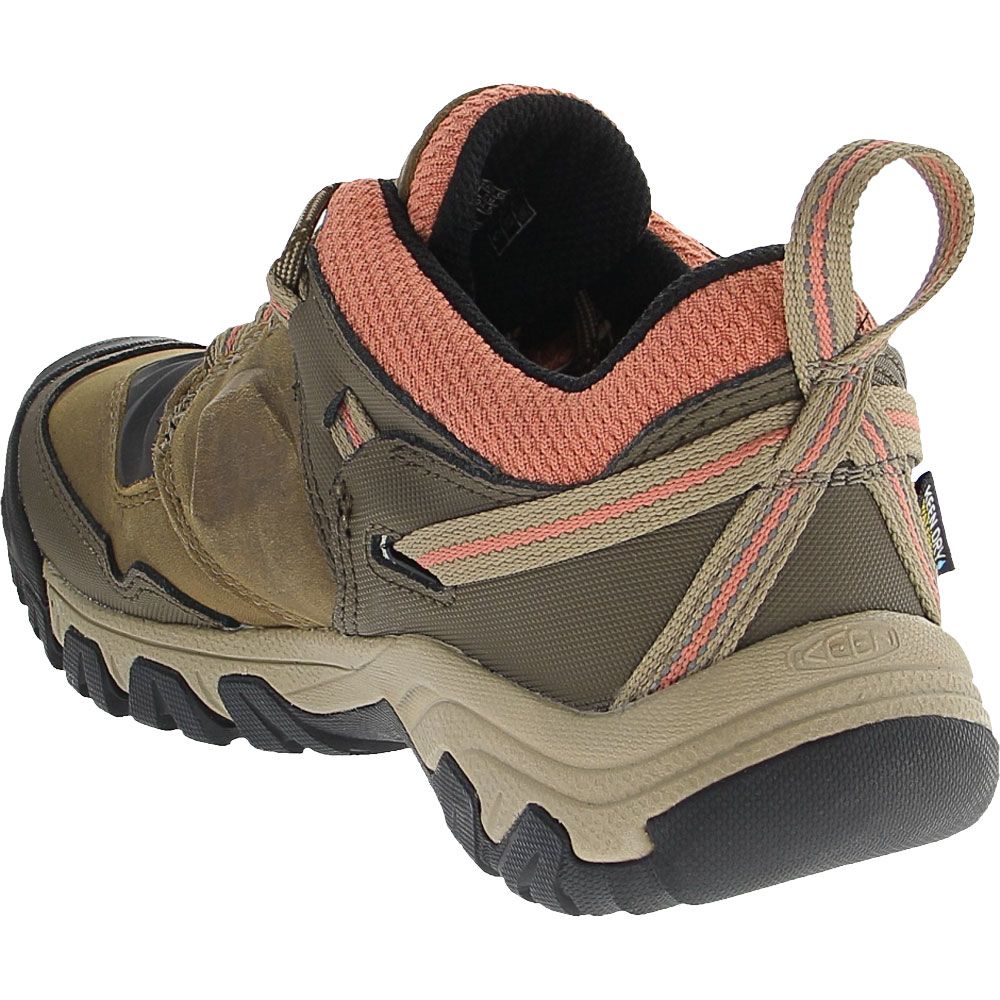KEEN Ridge Flex Waterproof Hiking Shoes - Womens Timberwolf Brick Dust Back View