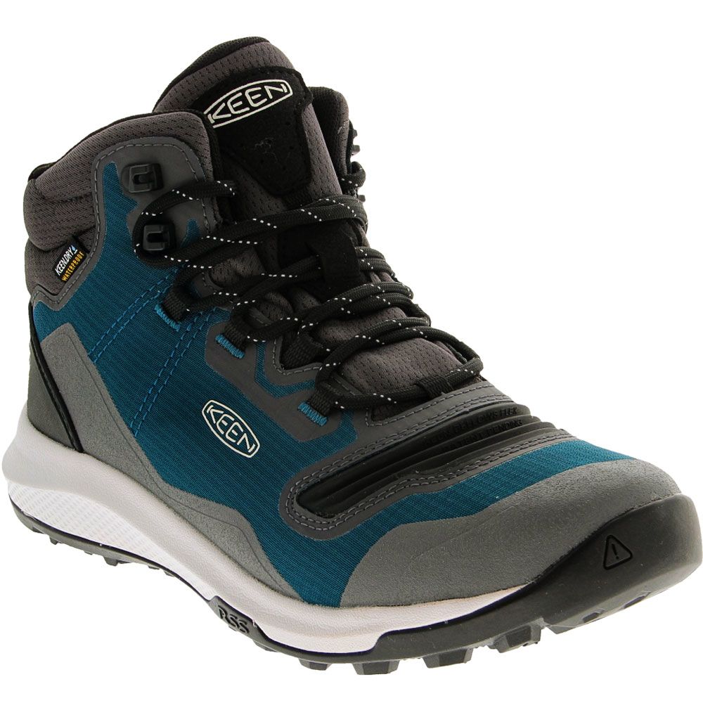 KEEN Tempo Flex Mid Wp Hiking Boots - Womens Blue Coral Star White