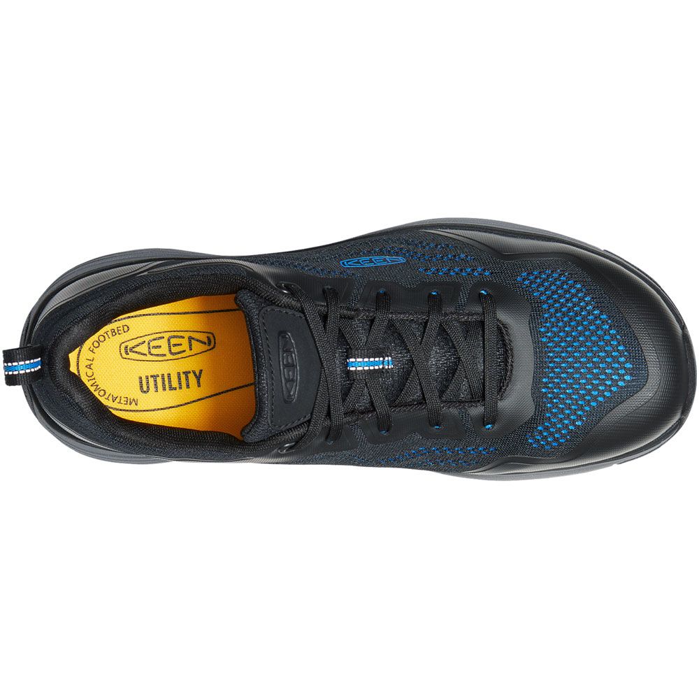 KEEN Utility Sparta 2 Mens Safety Toe Work Shoes Brilliant Blue Black Back View