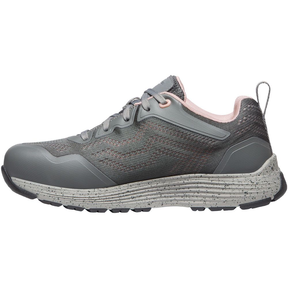 KEEN Sparta 2 Aluminum Toe Work Shoes - Womens Steel Grey Peach Whip Back View