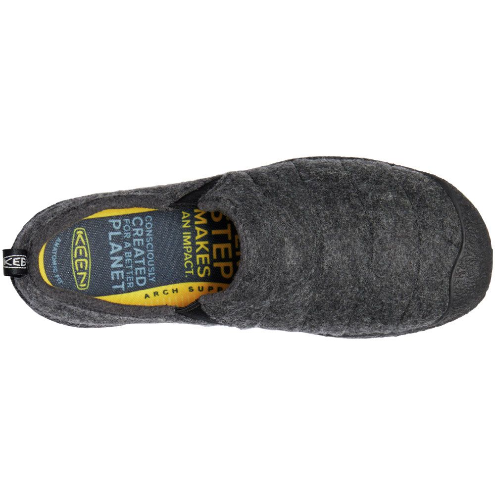 KEEN Howser 2 Slippers - Mens Charcoal Grey Felt Black Back View