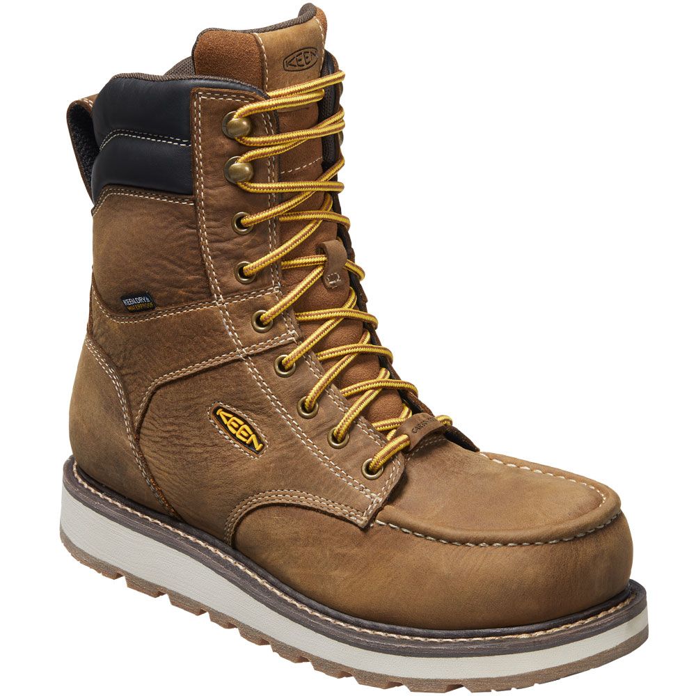 KEEN Utility Cincinnati 8" Wp Composite Toe Work Boots - Mens Belgian Sandshell