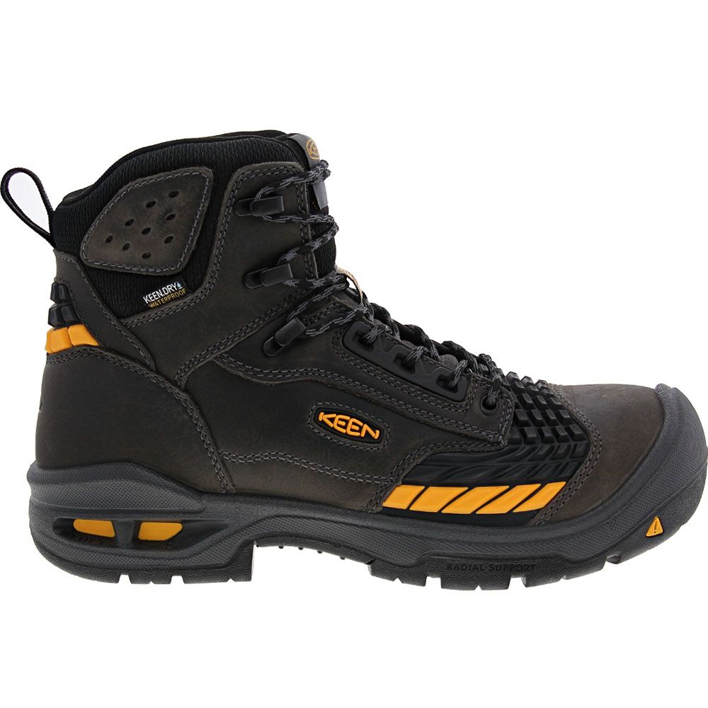 KEEN Utility Troy Mid Safety Toe Work Boots - Mens Grey