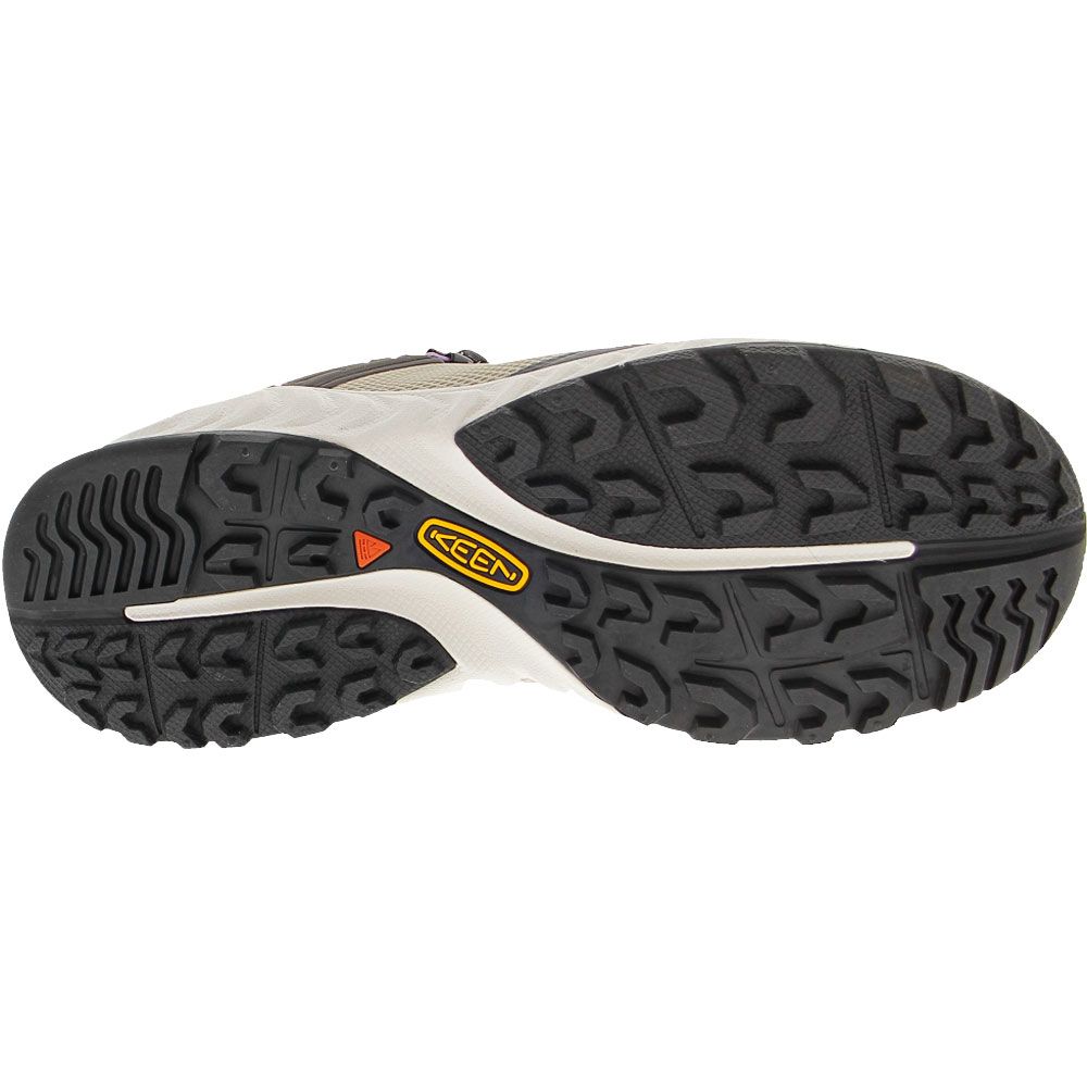 KEEN Nxis Evo Waterproof Hiking Shoes - Womens Steel Grey English Lavender Sole View