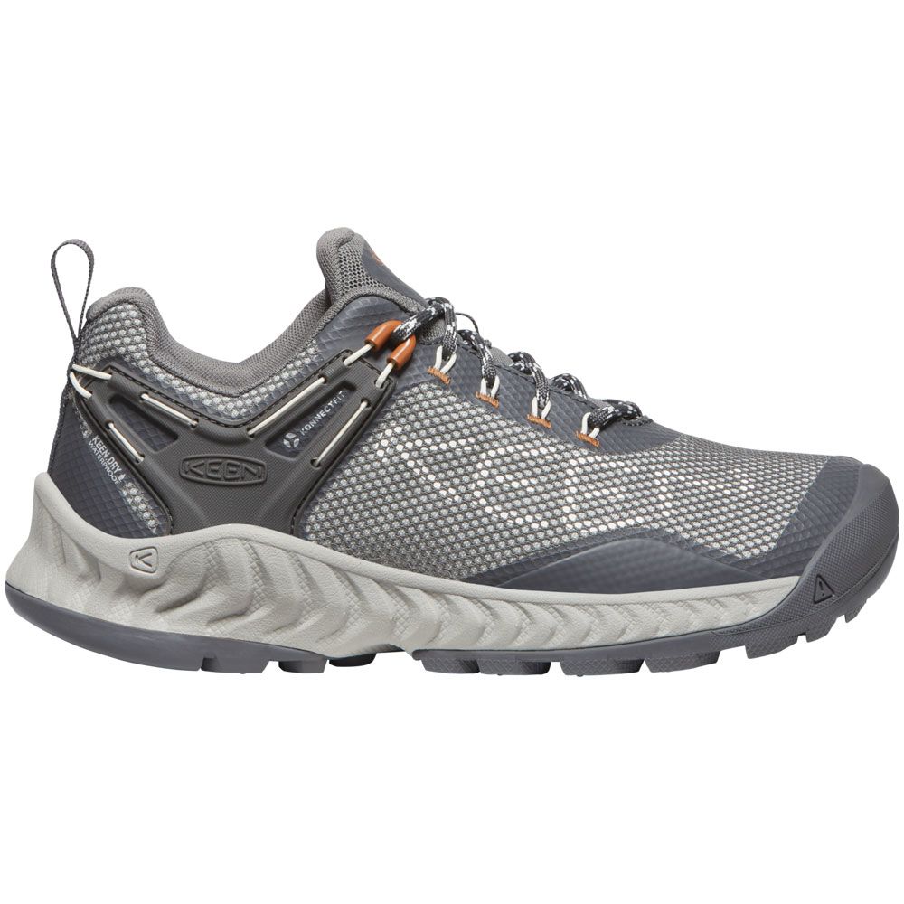 KEEN Nxis Evo Waterproof Hiking Shoes - Womens Steel Grey Keen Maple