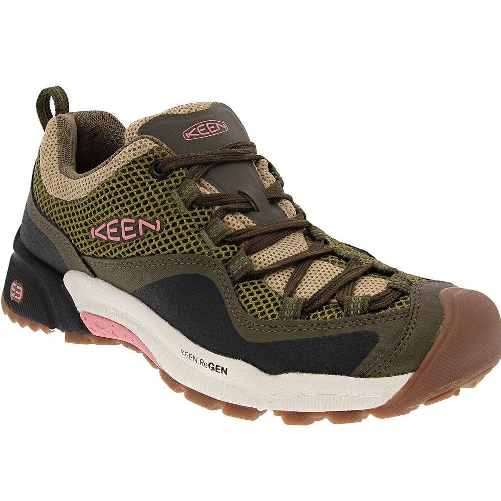 KEEN Wasatch Crest Vent Hiking Shoes - Womens Olive Drab Pink Icing
