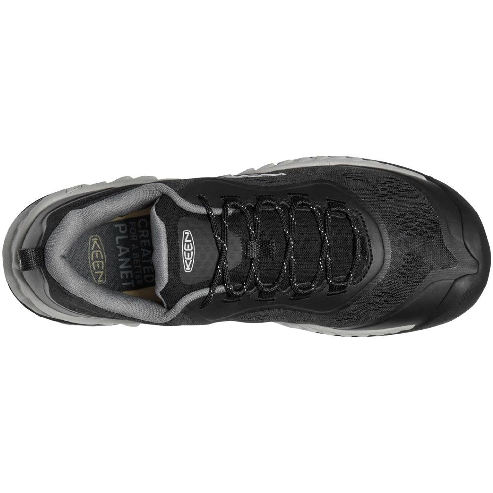 KEEN Nxis Speed Hiking Shoes - Mens Black Vapor Back View