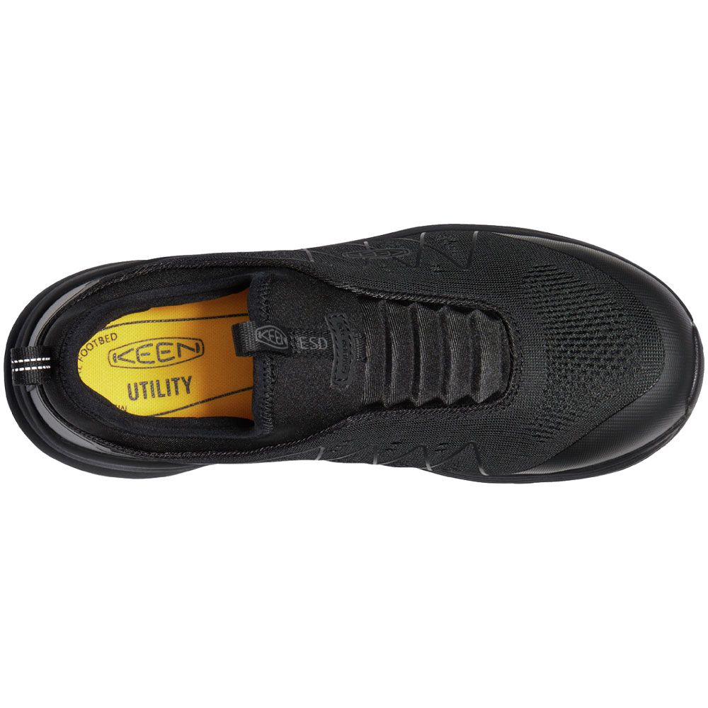 KEEN Utility Vista Energy Shift ESD Mens Safety Toe Work Shoes Black Back View