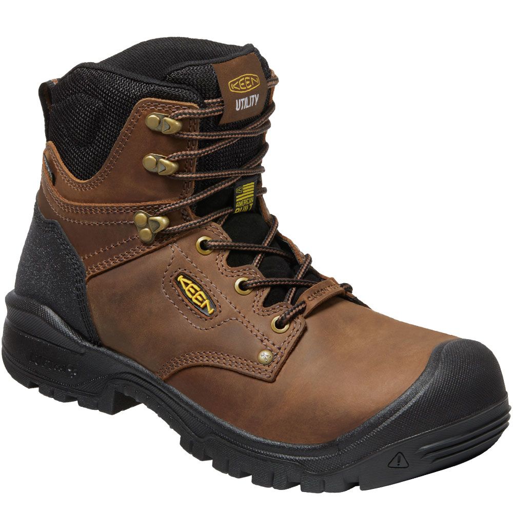 KEEN Independence 6" WP Non-Safety Toe Work Boots - Mens Dark Earth Black