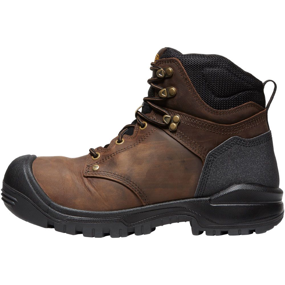KEEN Independence 6" WP Non-Safety Toe Work Boots - Mens Dark Earth Black Back View