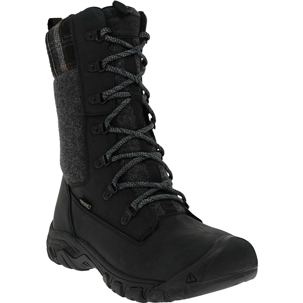 KEEN Greta Tall Boot Waterproof Womens Winter Boots Black Black Plaid