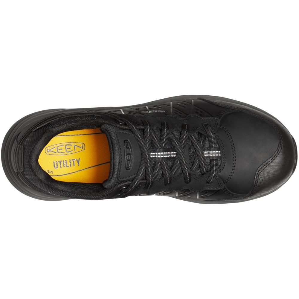 KEEN Utility Vista Tie Oxford Composite Toe Work Shoes - Mens Black Gun Metal Back View
