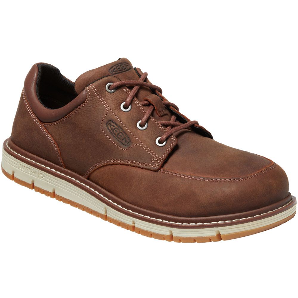 KEEN Utility San Jose Oxford Aluminum Toe Work Shoes - Mens Gingerbread Off White
