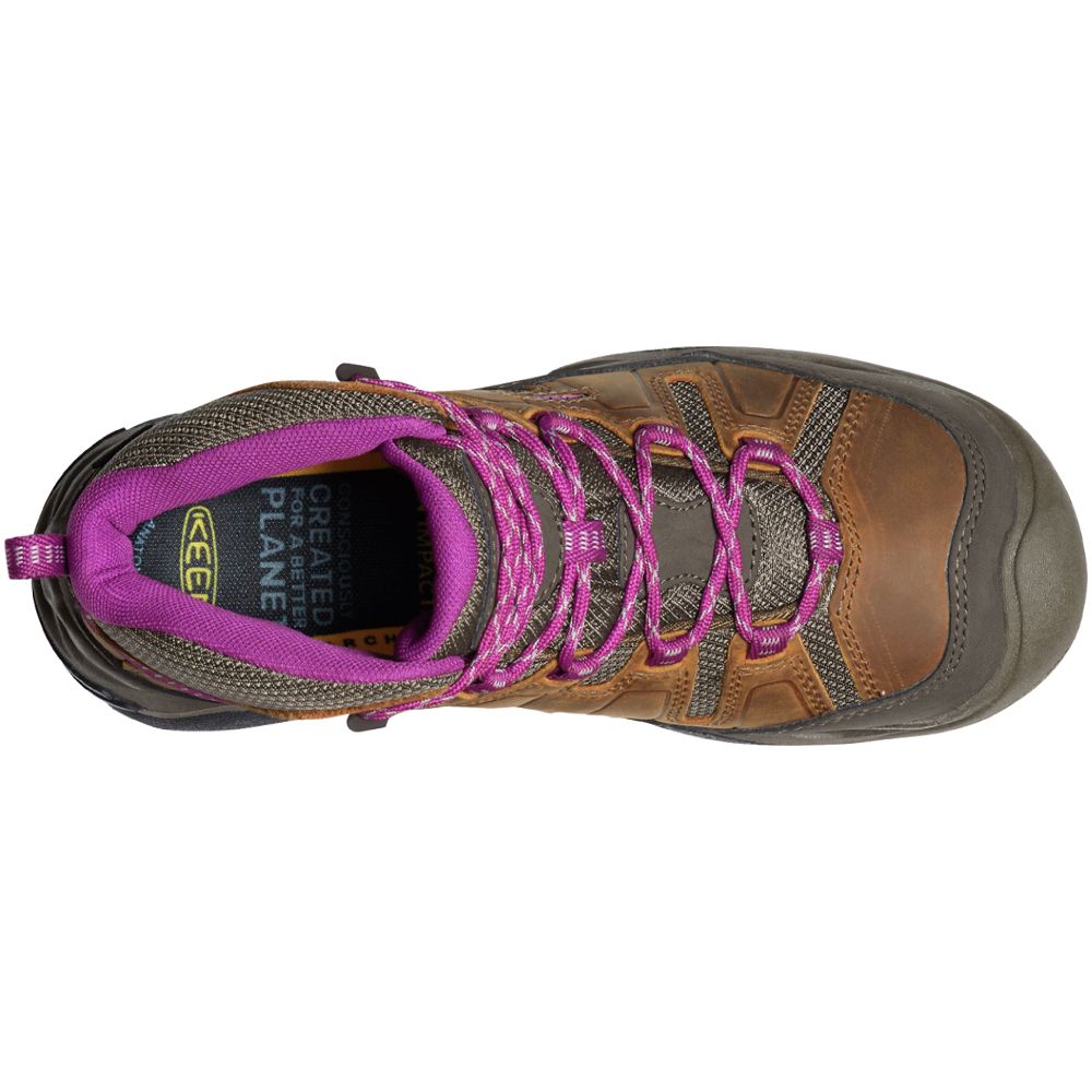 KEEN Circadia Mid Waterproof Womens Hiking Boots Syrup Boysenberry Back View