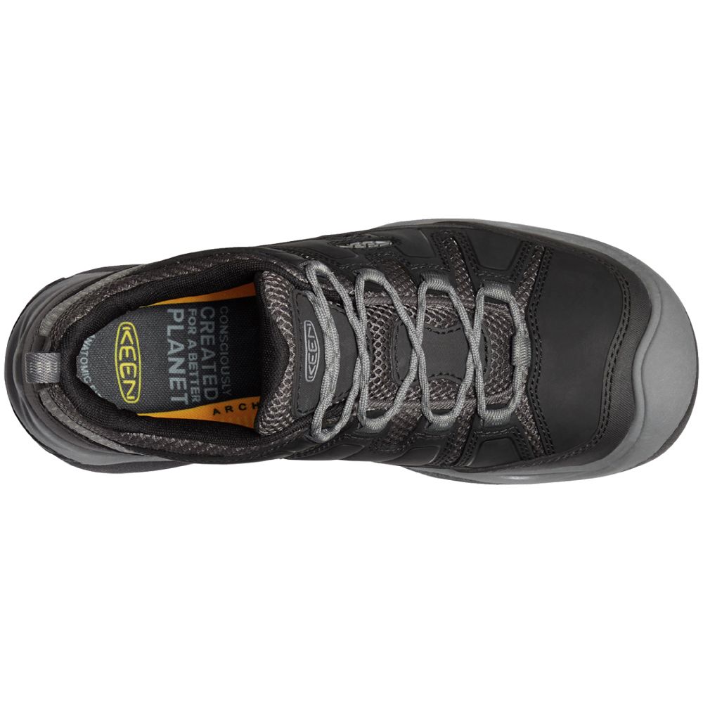 KEEN Circadia Vent Hiking Shoes - Mens Black Steel Grey Back View