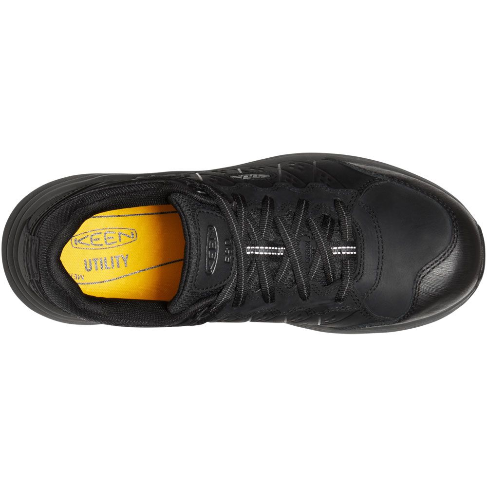 KEEN Vista Energy Plus ESD Composite Toe Work Shoes - Mens Black Gun Metal Back View