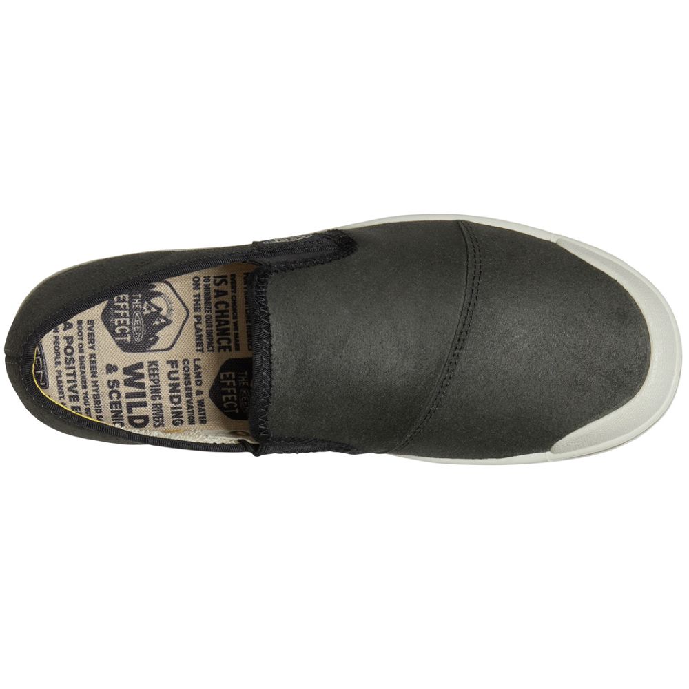 KEEN Eldon Harvest Black Slip On Mens Casual Shoes Black Silver Birch Back View