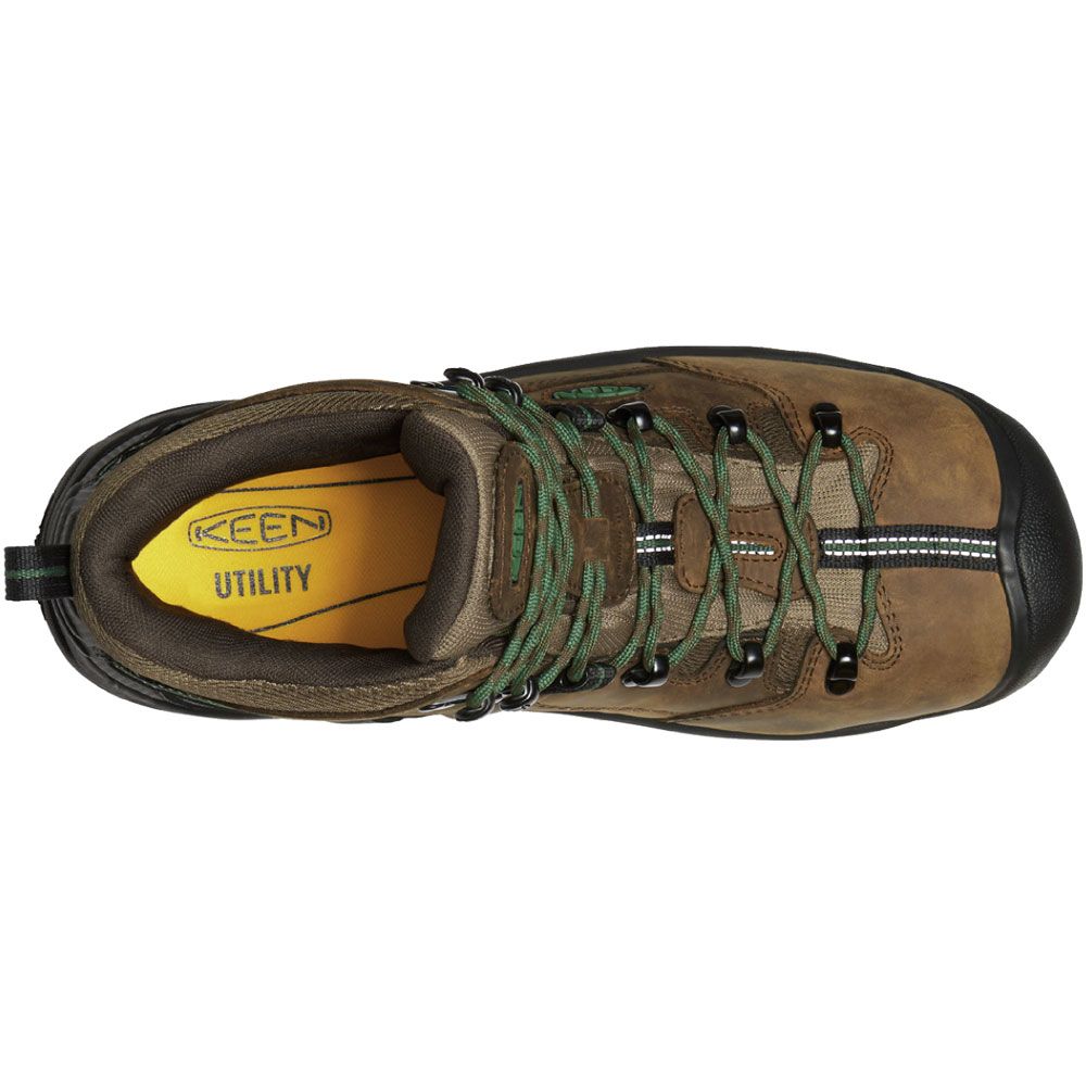 KEEN Utility Pittsburgh Energy Composite Toe Work Boots - Mens Cascade Brown Greener Pastures Back View